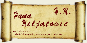 Hana Miljatović vizit kartica